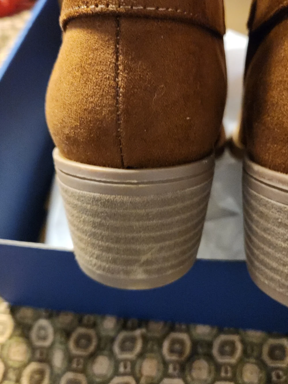 White Mountain Chestnut Brown Suede Ankle Booties